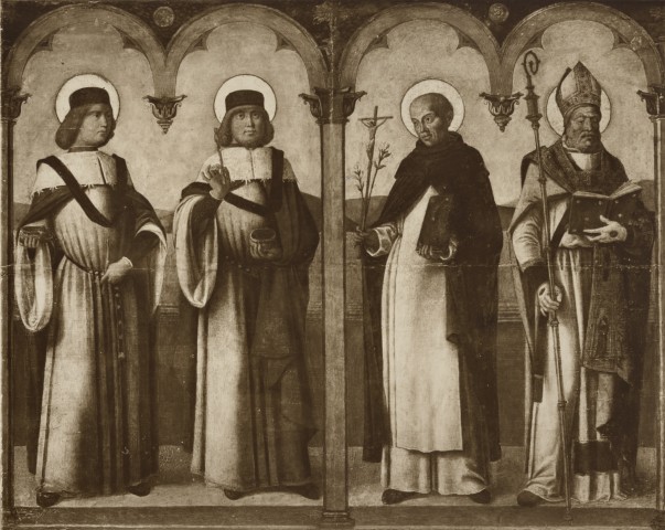 Sansoni, Mario — Bastiani Lazzaro - sec. XV/ XVI - San Cosma e san Damiano; San Domenico e sant'Agostino — insieme